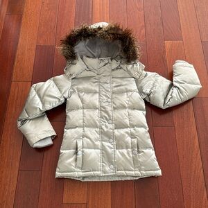 Girls silver winter coat